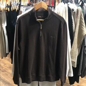 Perry Ellis Brown Quarter-Zip Pullover